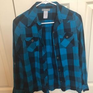 Delia’s Plaid Button Up size small